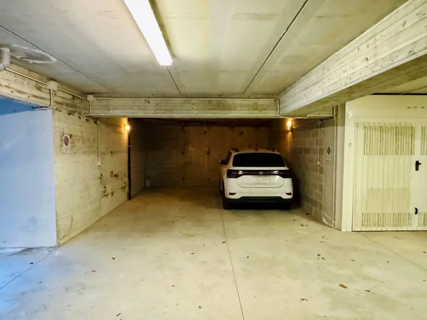 The private underground garage that comes with the apartment